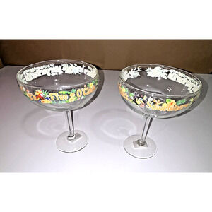 (2) Jimmy Buffet Margaritaville Margarita “It's 5 O’Clock Somewhere” Glasses
